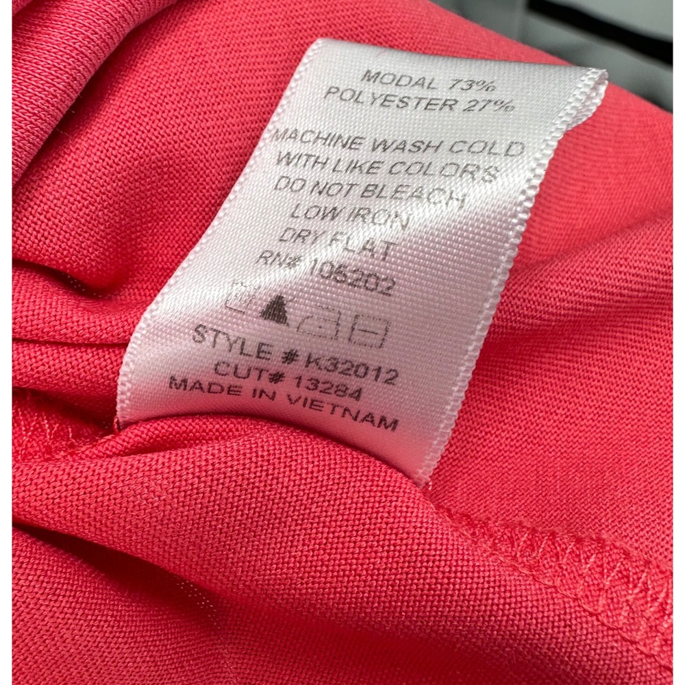 Chalet et Ceci Women XL Coral Modal Scoop Neck Gathered Sleeve Top Lagenlook - Picture 5 of 11